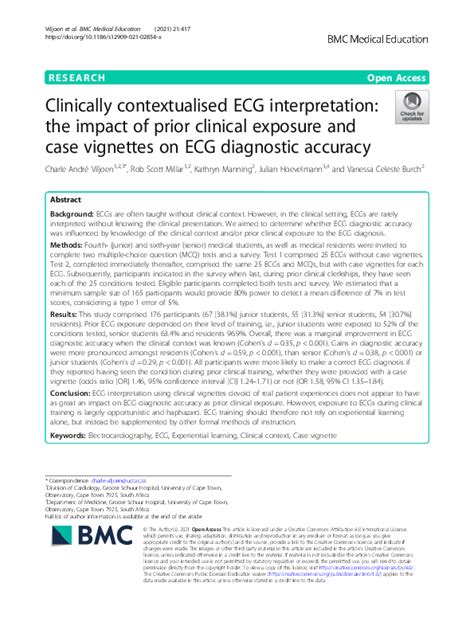 validity of ecg result|Clinically contextualised ECG interpretation: the impact of prior.